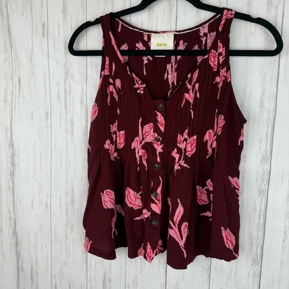 Maeve Burgundy Floral Women's Top